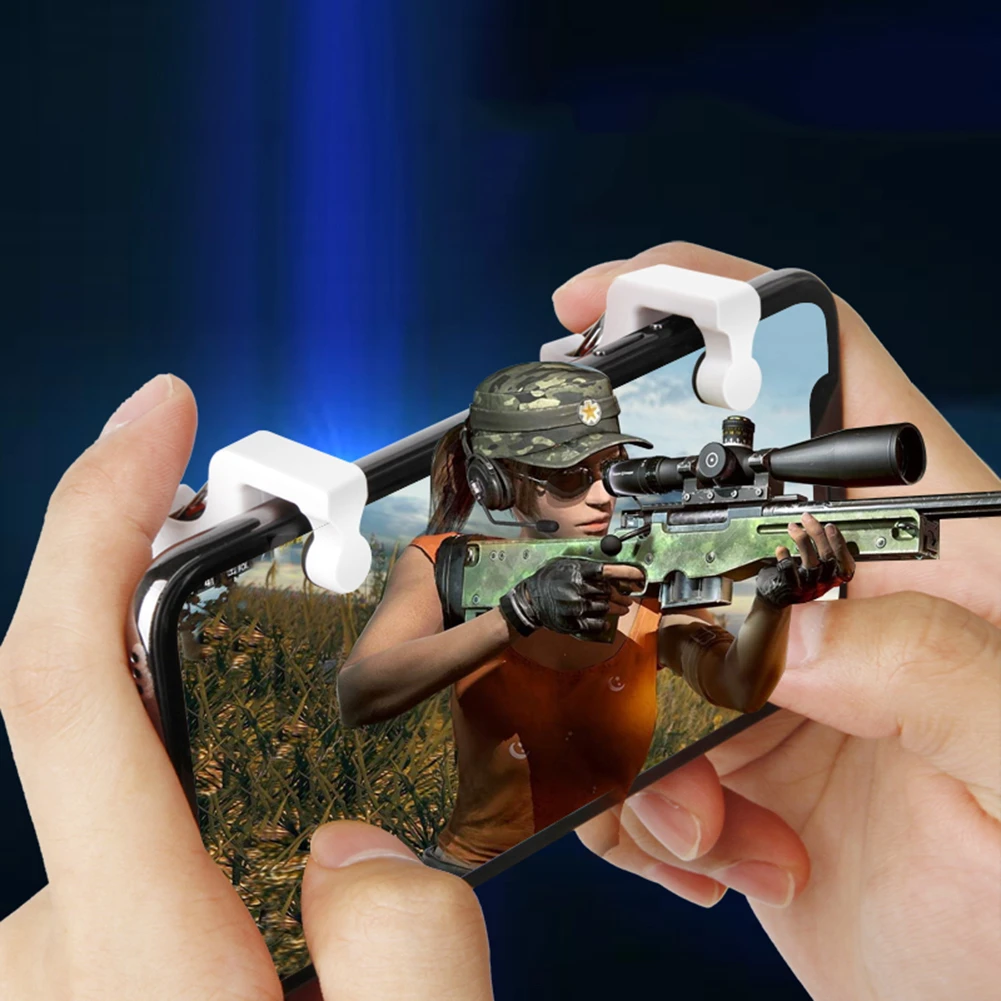 2pcs Lot L1 R1 Gaming Trigger Smart Phone Games Shooter Controller Fire Button Handle For Pubg Rules Of Survival Knives Out Mobile Phone Keypads Aliexpress
