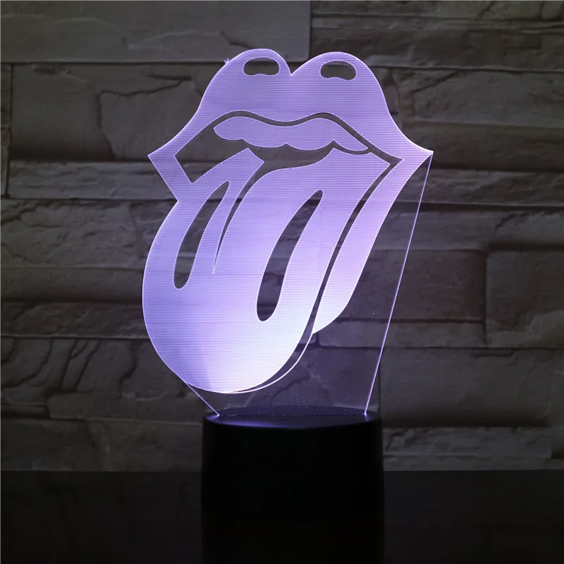 3D Led ночник Usb Визуальный язык для губ моделирование сенсорная настольная лампа