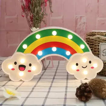 

Cute Rainbow LED Night Light Home Kids Bedroom Indoor Lighting Decor Lamp