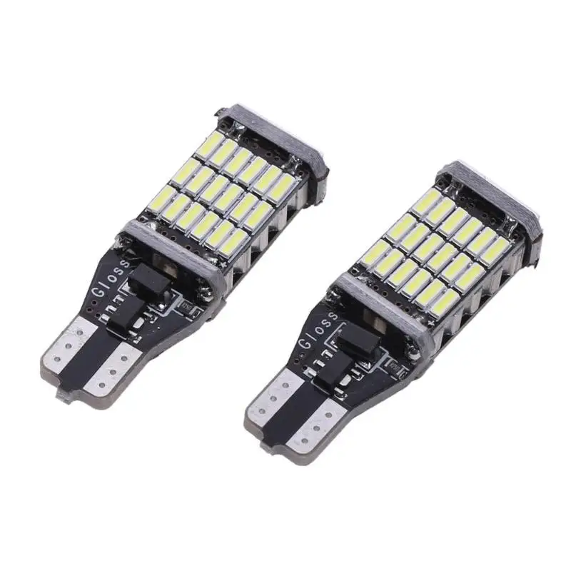 2 шт. Canbus W16W светодиодный CANBUS T15 45 4014smd чип светильник высокой мощности сигнальная