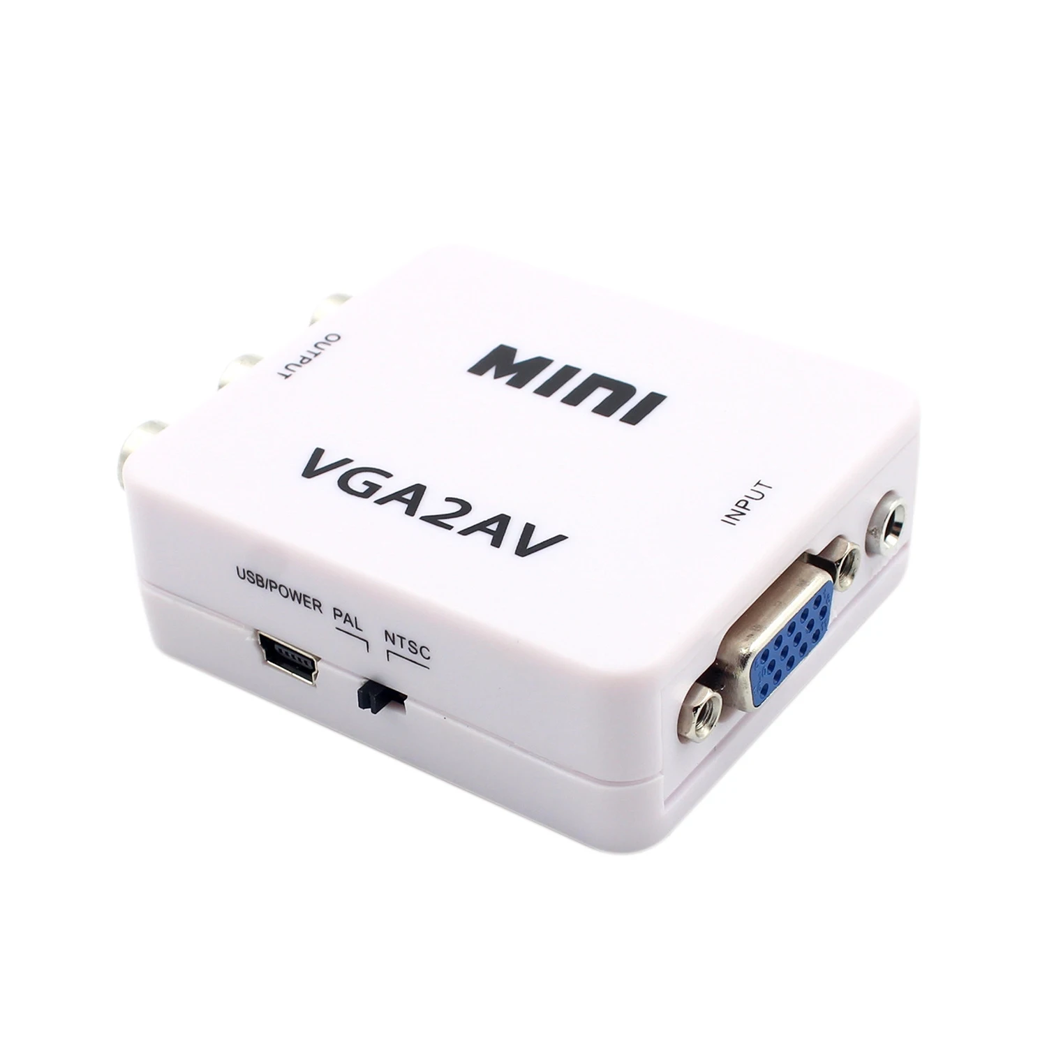 

1080P Mini VGA to RCA AV Converter with 3.5mm VGA 2AV / CVBS Audio + Audio to PC HDTV Converter