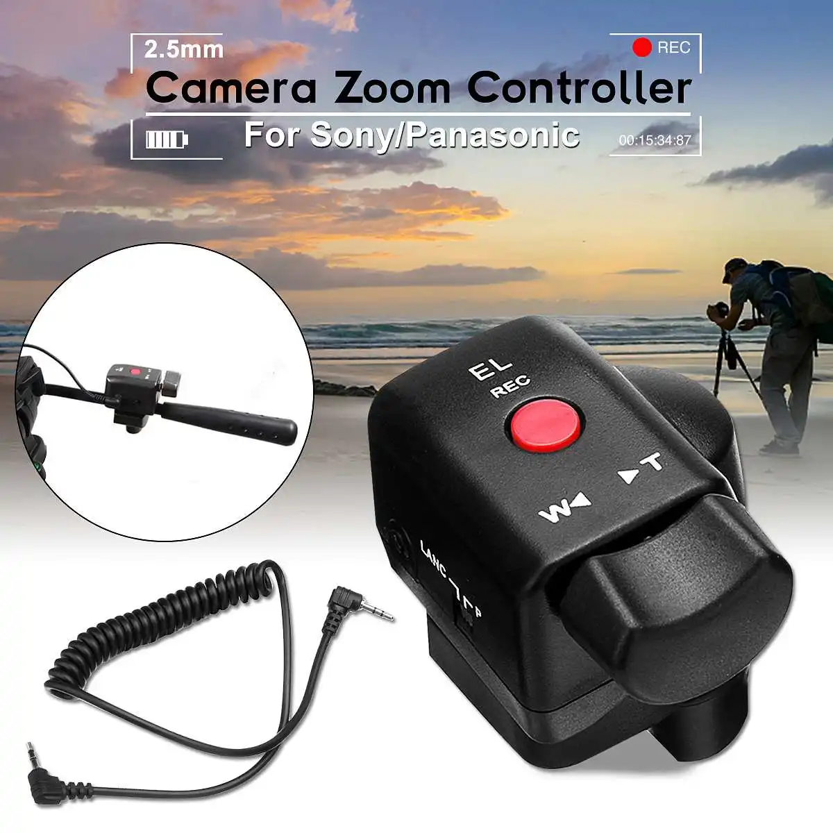 

DSLR Camera Pro Zoom Control for Sony LANC A1C 150P for Panasonic 180A 130AC DV ACC Remote Controller for Fotografica Video