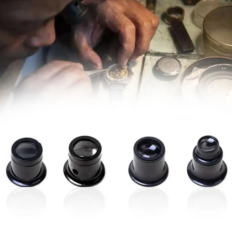 4 шт./компл. увеличительное стекло для ремонта часов 5X 10X 15X 20X увеличительное стекло, лупа объектив Ювелирная Лупа Len комплект для ремонта инструмент