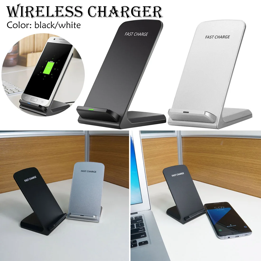 

Wireless Charger For Samsung Galaxy S9 S8 S7 S6 Edge Note 8 Wireless Charging Dock For iPhone X 8 8 Plus USB Charger