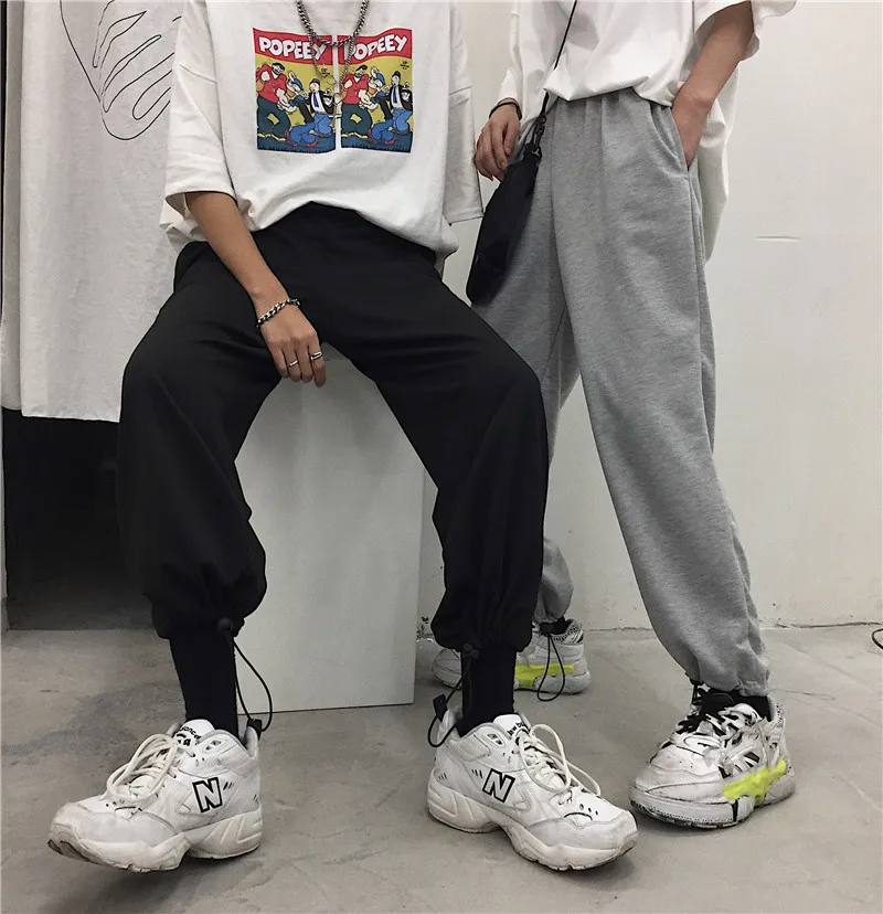 Men's trousers 2019 spring and summer new youth popular loose two wear wide leg pants solid color youth casual men's clothing