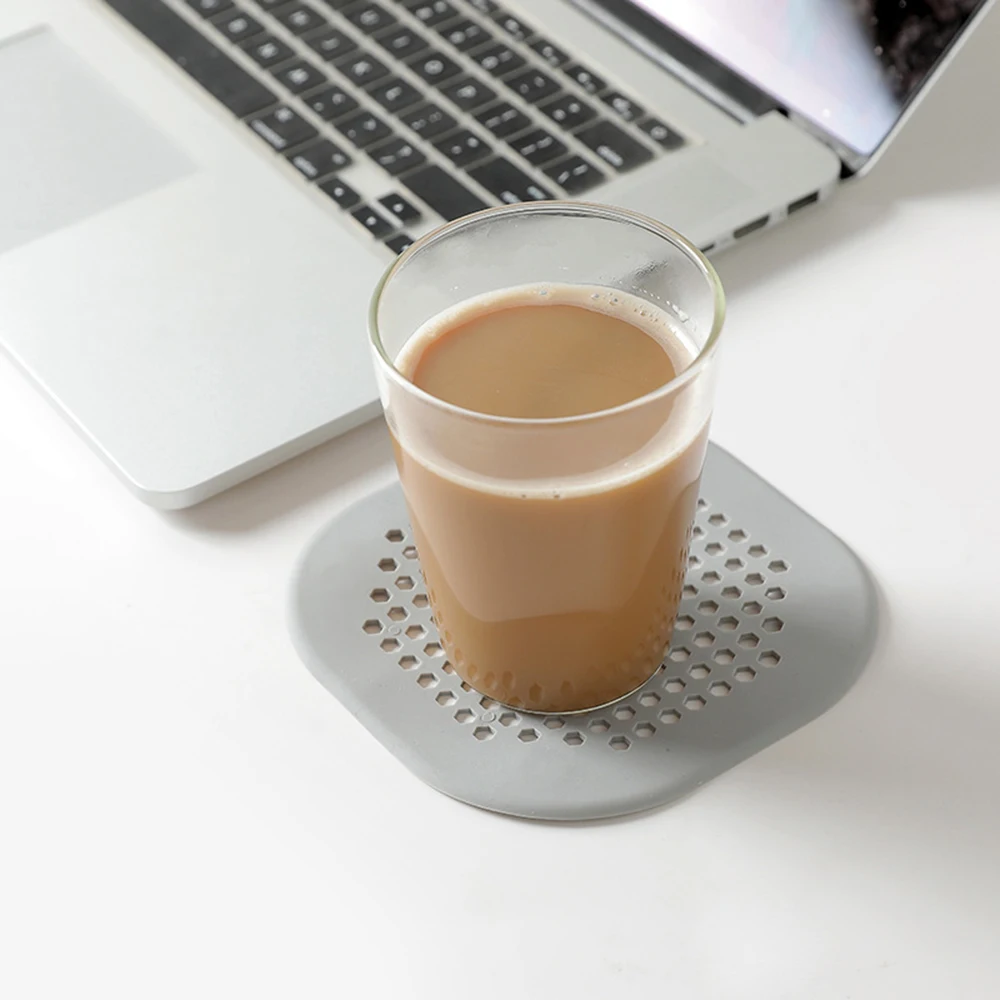 

3 Colors Smiley Pattern TPR Cup Pad Slip Insulation Plastic Pad Cup Mat Pad Hot Drink Holder Placemats Anti-scalding pad Hot