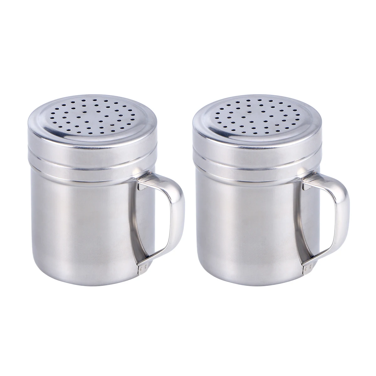 2 Pcs Dredge Shaker Stainless Steel Condiment Seasoning Flavoring