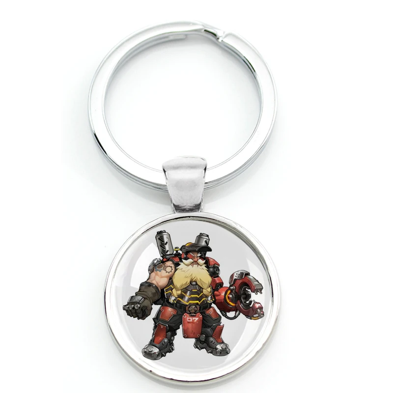 

Pop Overwatch Key Chains Key Rings Holder OW FPS Games Cosplay Overwatch Figure Genji Grim Reaper D.va Round Keychain For Fans