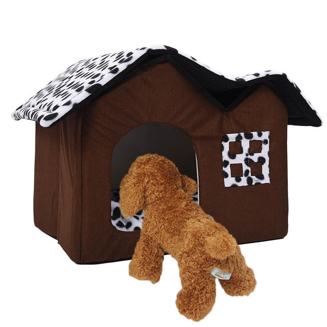 Pet House Folding Bed with Mat Soft Winter Dog Puppy