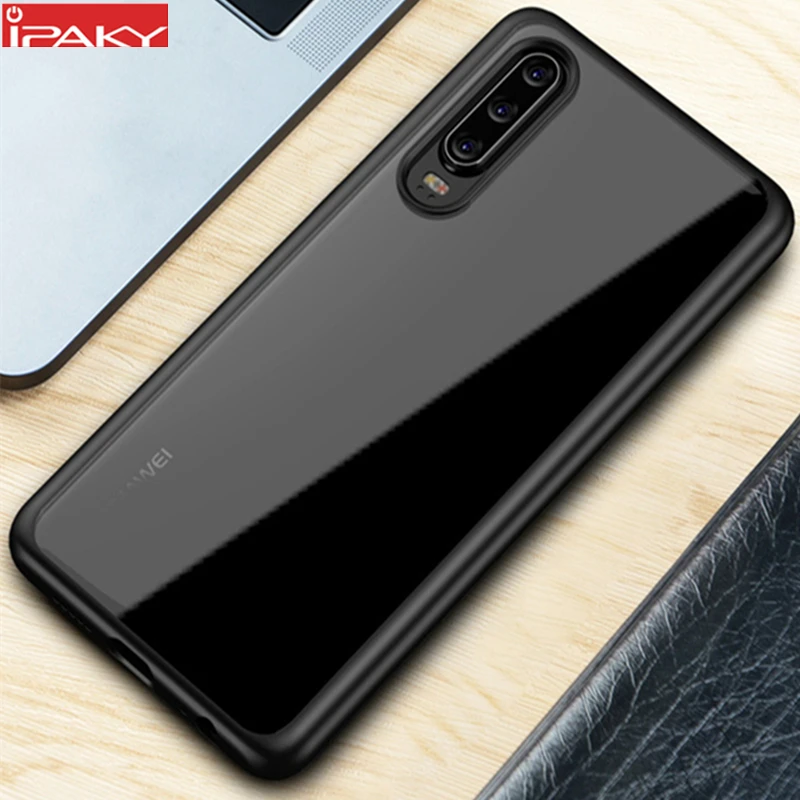 Чехол для Huawei P30 IPAKY Pro Прозрачный ударопрочный чехол из ТПУ + ПК гибридный