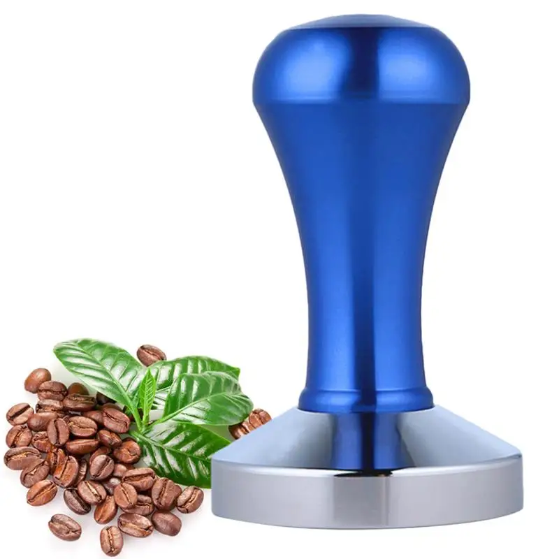 58 ملليمتر شقة سدادة قهوة 304 قاعدة من الاستانلس ستيل مقبض ألمونيوم عبث القهوة مسحوق مطرقة مخصصة Coffeeware