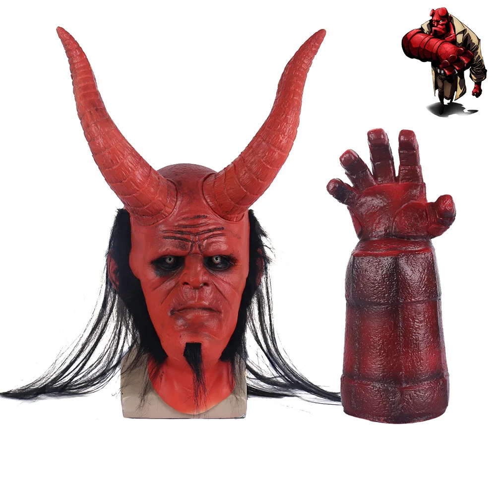 Хеллбой Rise of the Blood queen Anung Un Rama маска шлем Гольфы Хэллоуин Косплей Опора