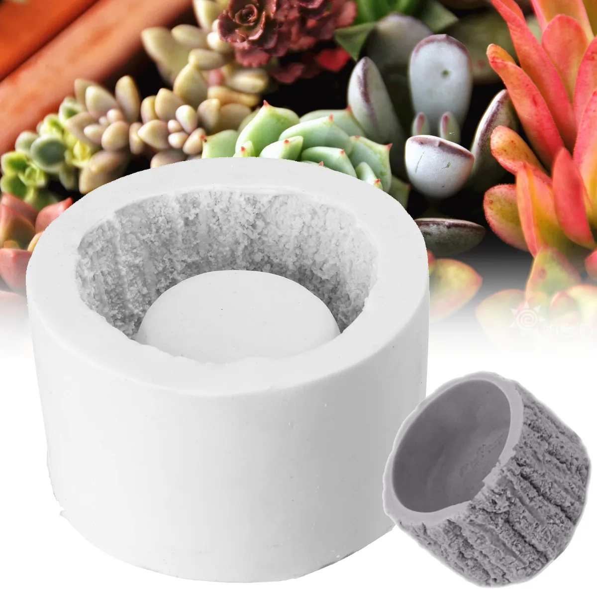 

3D Concrete Planter Cactus Cement Silicone Mold DIY Clay Craft Flower Pot Mold Silicone Ceramic Plaster Vase Mould Random Color