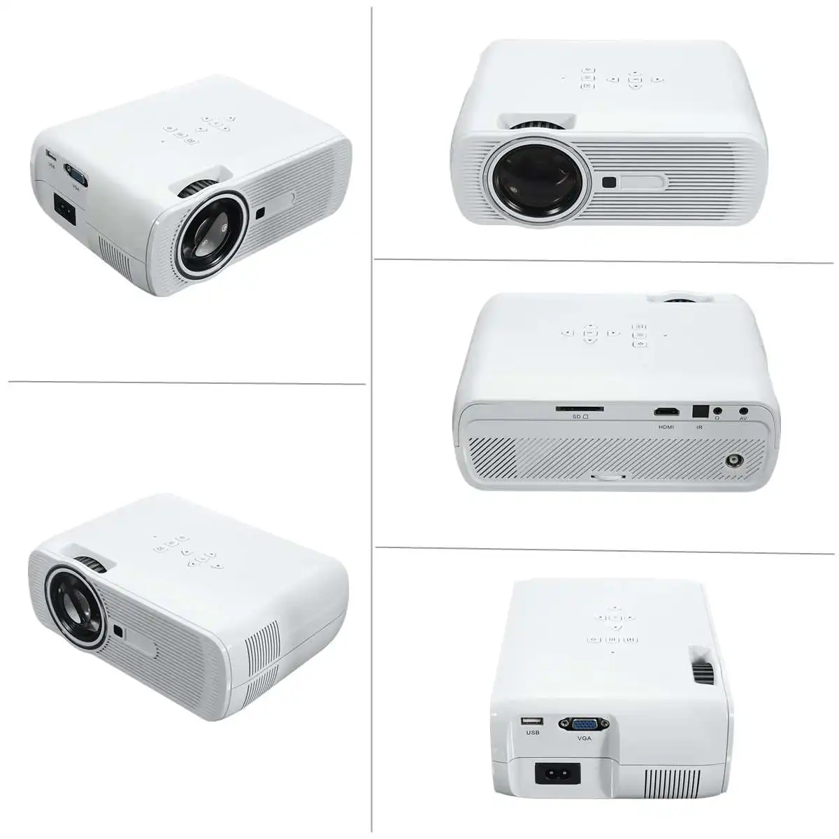 HD LED Projector 3D Portable Multimedia Beamer Large Screen Home Theater Cinema LCD Wireless HDMI AV/VGA/USB/SD/HDMI/TV HD LED Projector 3D Portable Multimedia Beamer Large Screen Home Theater Cinema LCD Wireless HDMI AV/VGA/USB/SD/HDMI/TV