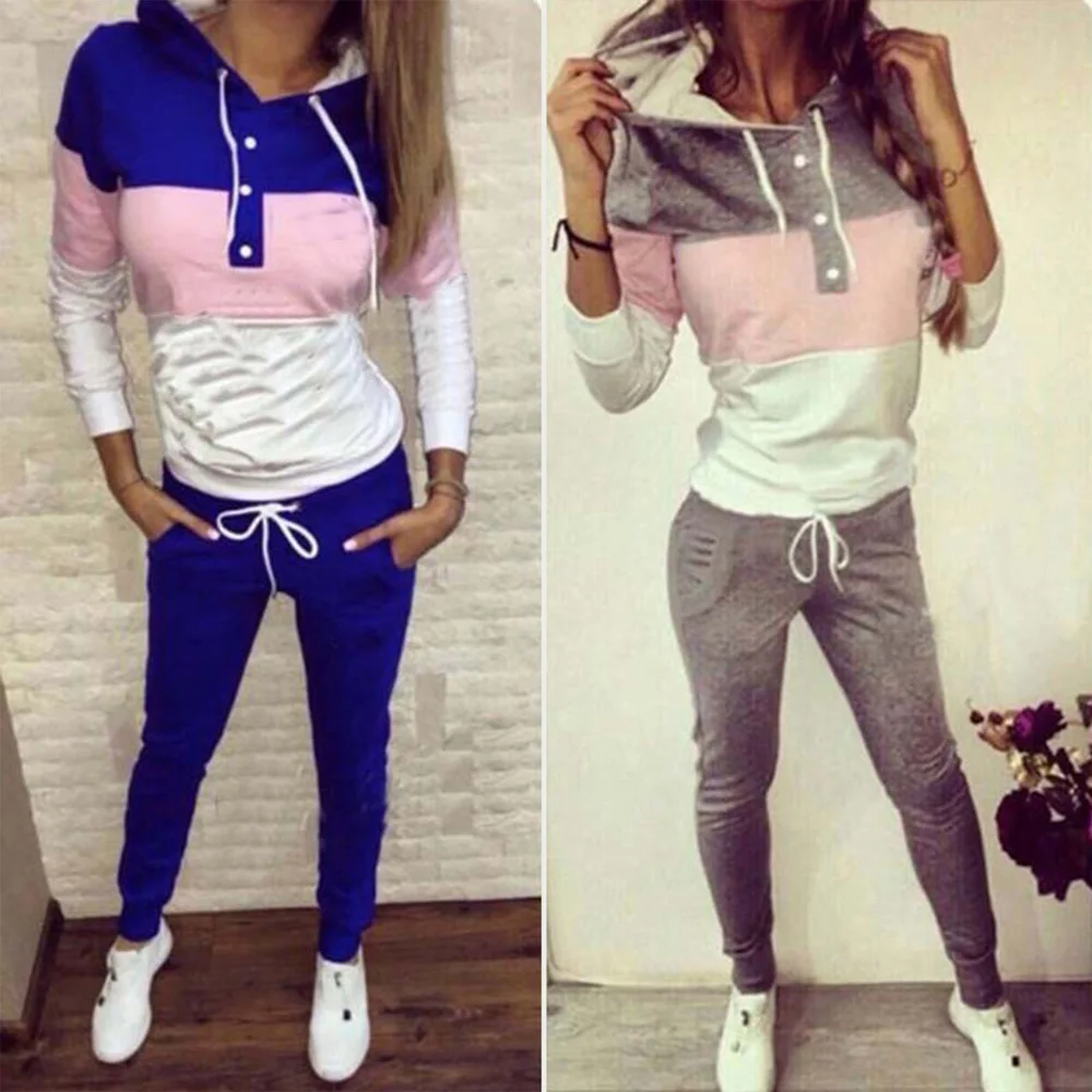

Autumn Women Casual Tracksuit Hoodies Sweatshirt Pants Sets Sport Wear Suit
