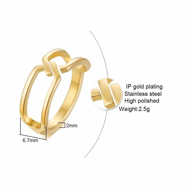 Стильный женский узел из нержавеющей стали золотое кольцо Anel Aneis Masculinos Anillos
