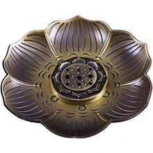 Держатель для благовоний многоцелевой Бронзовый ладан лотоса горелка для Благовоний Палочки конусы или катушки бронза