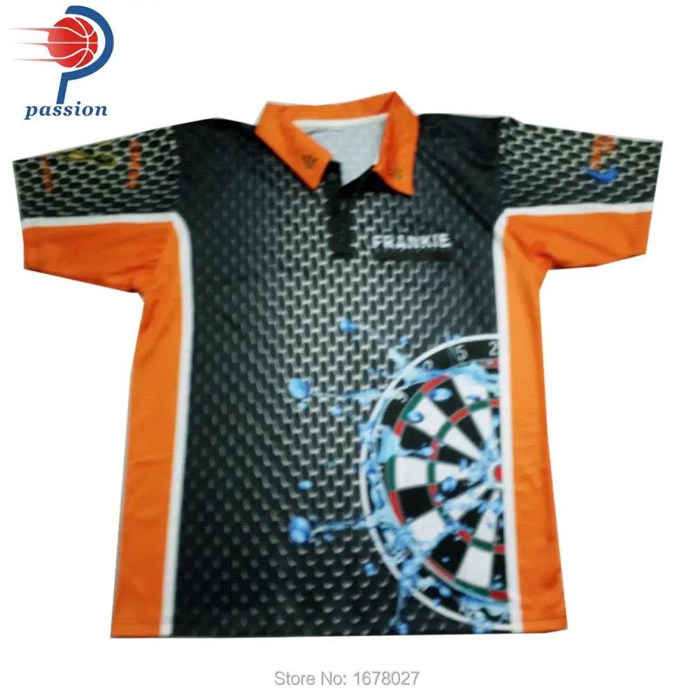 

custom adult black dart shirts with skull design for dart team