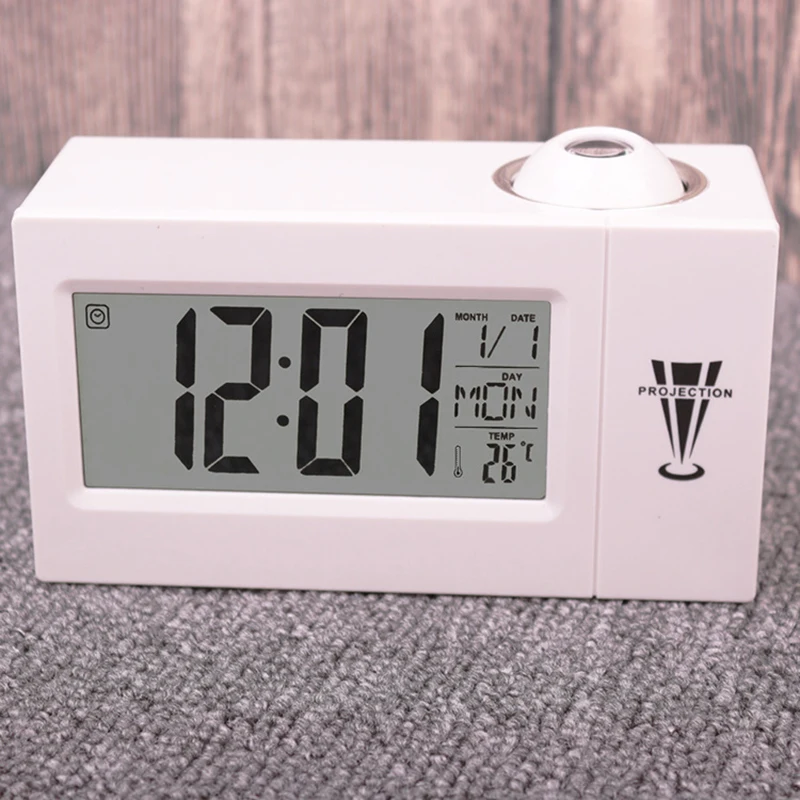 LED Digital Projection Alarm Clock Talking Nixie Electronic Desk Clock With Time Projection Bedside Wake Up Projector Watch kids