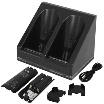 

OSTENT Black Charger Dock Station + 2 Battery Packs for Nintendo Wii Remote Controller