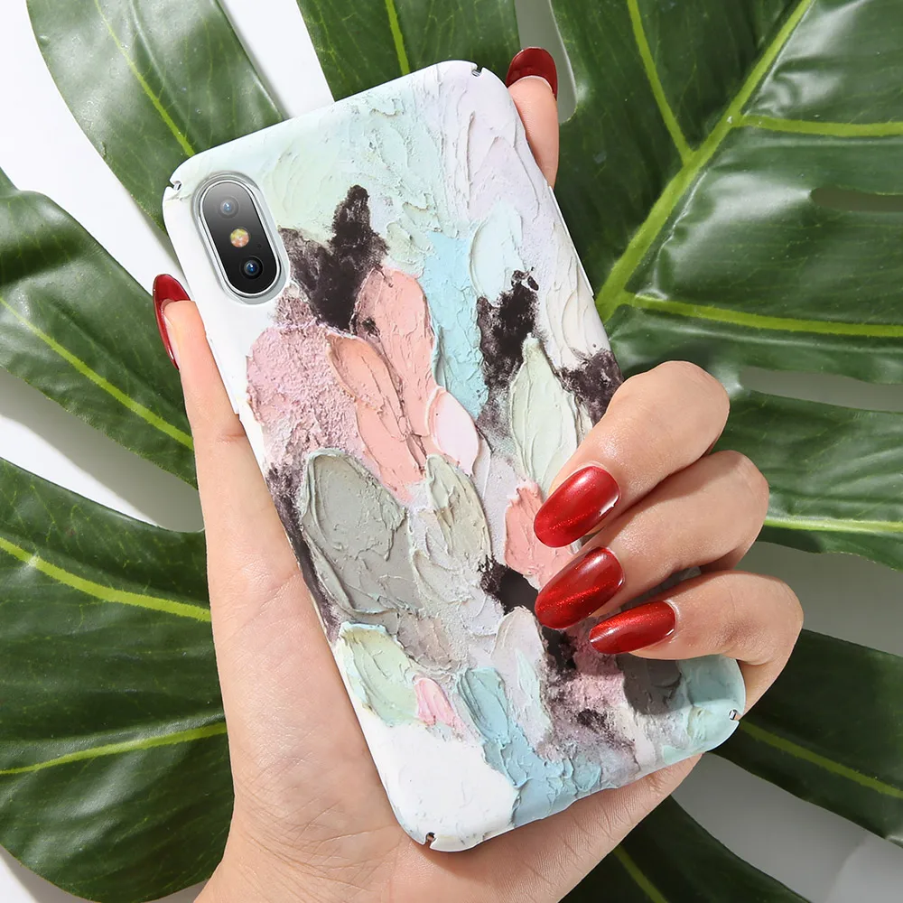 KISSCASE Luminous Case For iPhone 6 7 8 X XS Max Art 3D Relief Phone for 6s Plus Thin Cover Fundas |