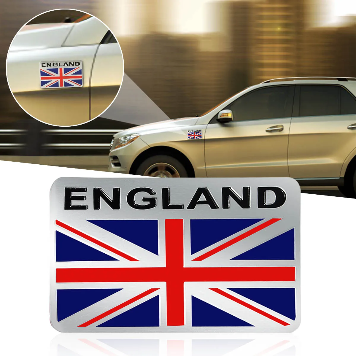 

Silver GB England UK Flag Emblem Badge Decal Decor Sticker For Car Truck Auto Aluminium Alloy