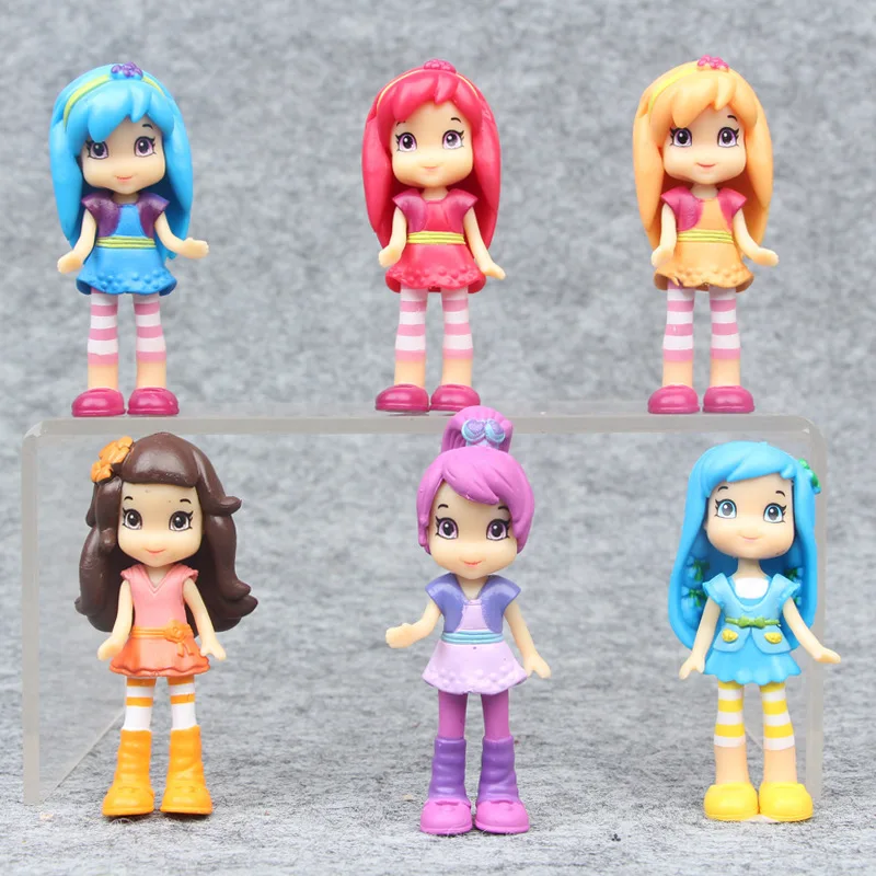Pocket Toy Doll 6 шт. в партии 8 см фигурка клубники принцесса кукла торт микро пейзаж