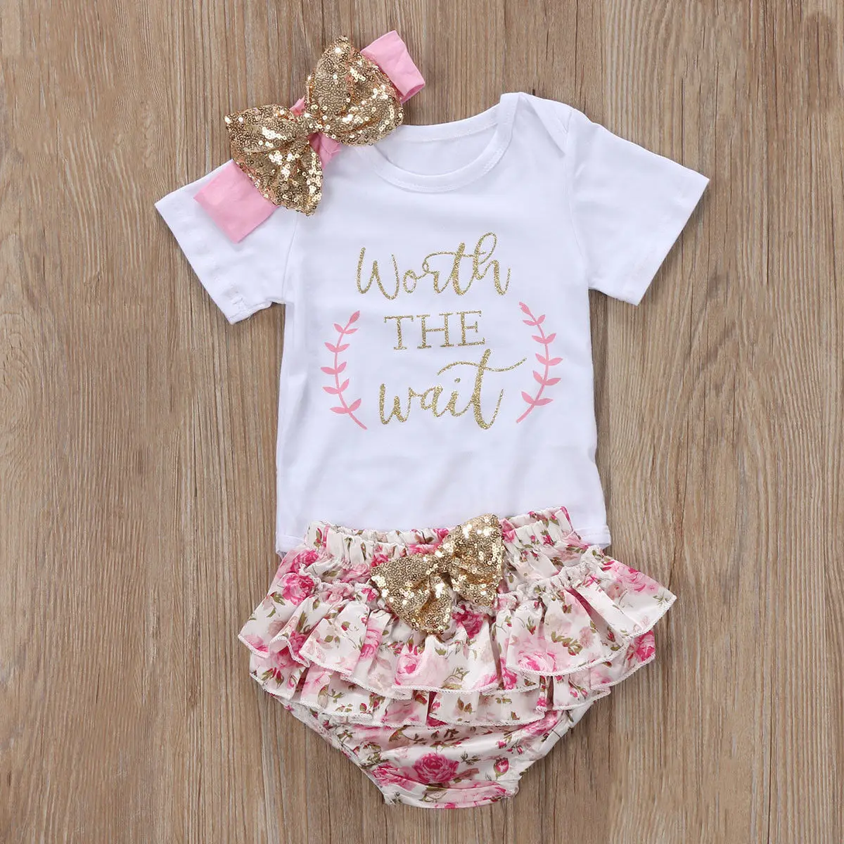Pudcoco Girl Set 0 24M US Newborn Baby Girl Floral Romper + Tutu Shorts