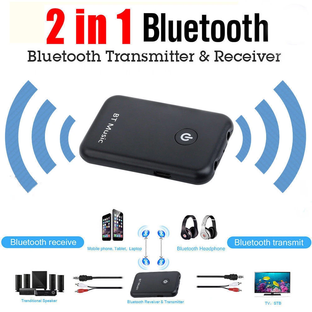 

Bluetooth 4.2 Transmitter Receiver 3.5mm Wireless Stereo System Audio Adapter
