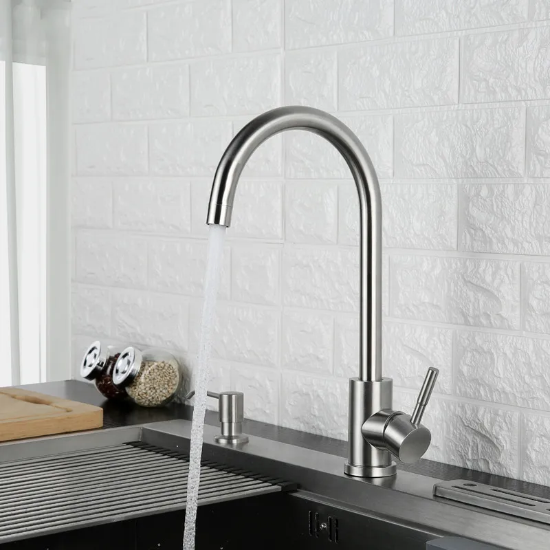 Kitchen Faucet 360 Degree Swivel Stainless Steel Kitchen Sink Faucet Single Handle Hot and Cold Mixer Sink Faucet Kitchen Faucet 360 Degree Swivel Stainless Steel Kitchen Sink Faucet Single Handle Hot and Cold Mixer Sink Faucet