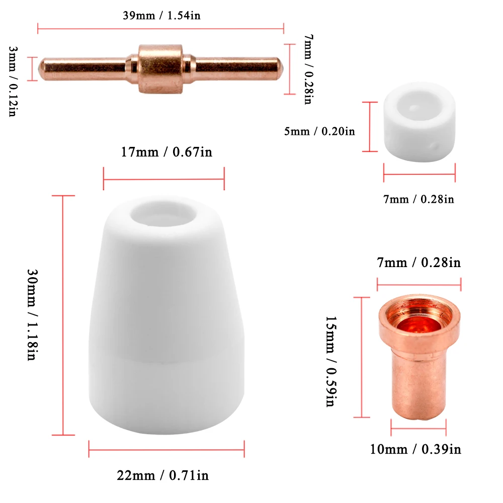 60 шт. медный удлиненный плазменный резак наконечник пластиковая сварочная насадка электрод насадка режущий фонарь запчасти сварочная насадка