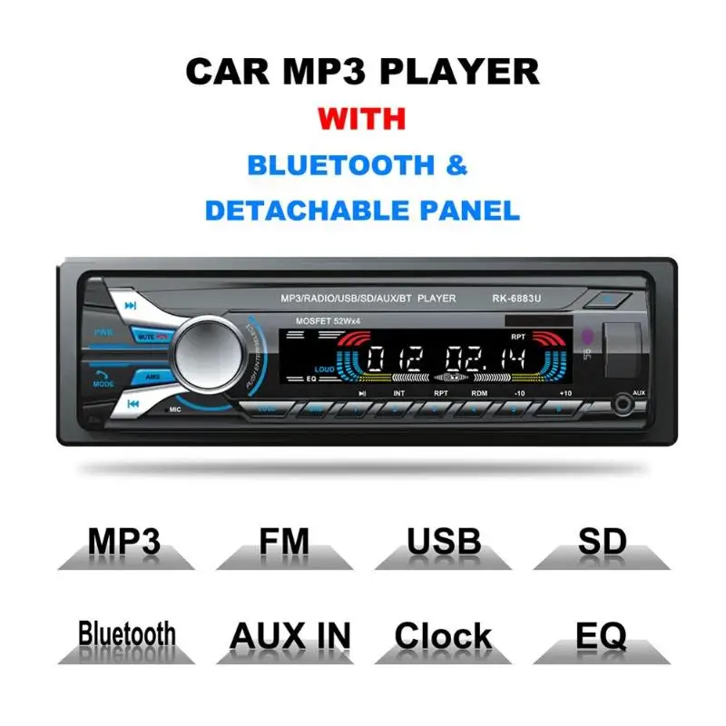 12 В Bluetooth Встроенный Bluetooth функция автомобиля радио FM/AM MP3 аудио плеер USB диск sd-карта воспроизведение времени Displayfunction