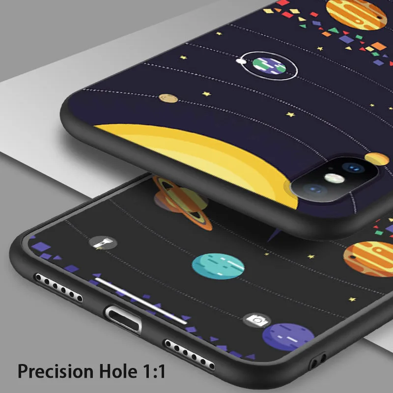 USLION Cartoon Astronaut Phone Case For iPhone 7 6 6s 8 Plus XS Max TPU Silicon Cases For iPhone X XR 5 5S SE Moon Stars Cover USLION Cartoon Astronaut Phone Case For iPhone 7 6 6s 8 Plus XS Max TPU Silicon Cases For iPhone X XR 5 5S SE Moon Stars Cover