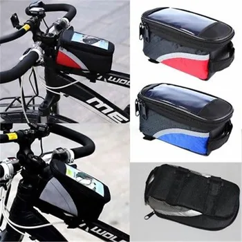 

High Quality Waterproof Cycling Bike Bicycle Front Frame Pannier Tube Bag For Mobile Phone