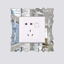 5 шт серебряное зеркало цветок светильник переключатель объемного звучания стикер крышка рамка Декор