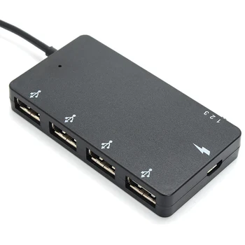 

LEORY 1 Set Micro USB OTG 4 Port Hub Power Charging Adapter Cable 4 USB 2.0 For Smartphone Tablet High Speed Support Hot plug