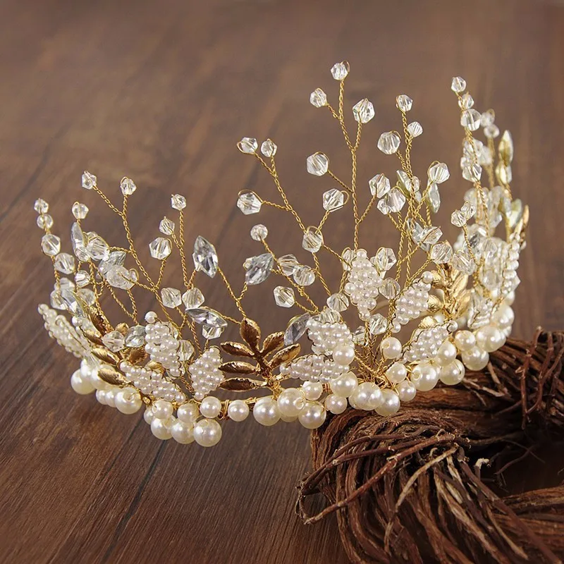 

New Trend Wedding Tiaras Bride Gold Crown Luxury Rhinestone Shining Crystal Wedding Hair Accessories Party Headpiece