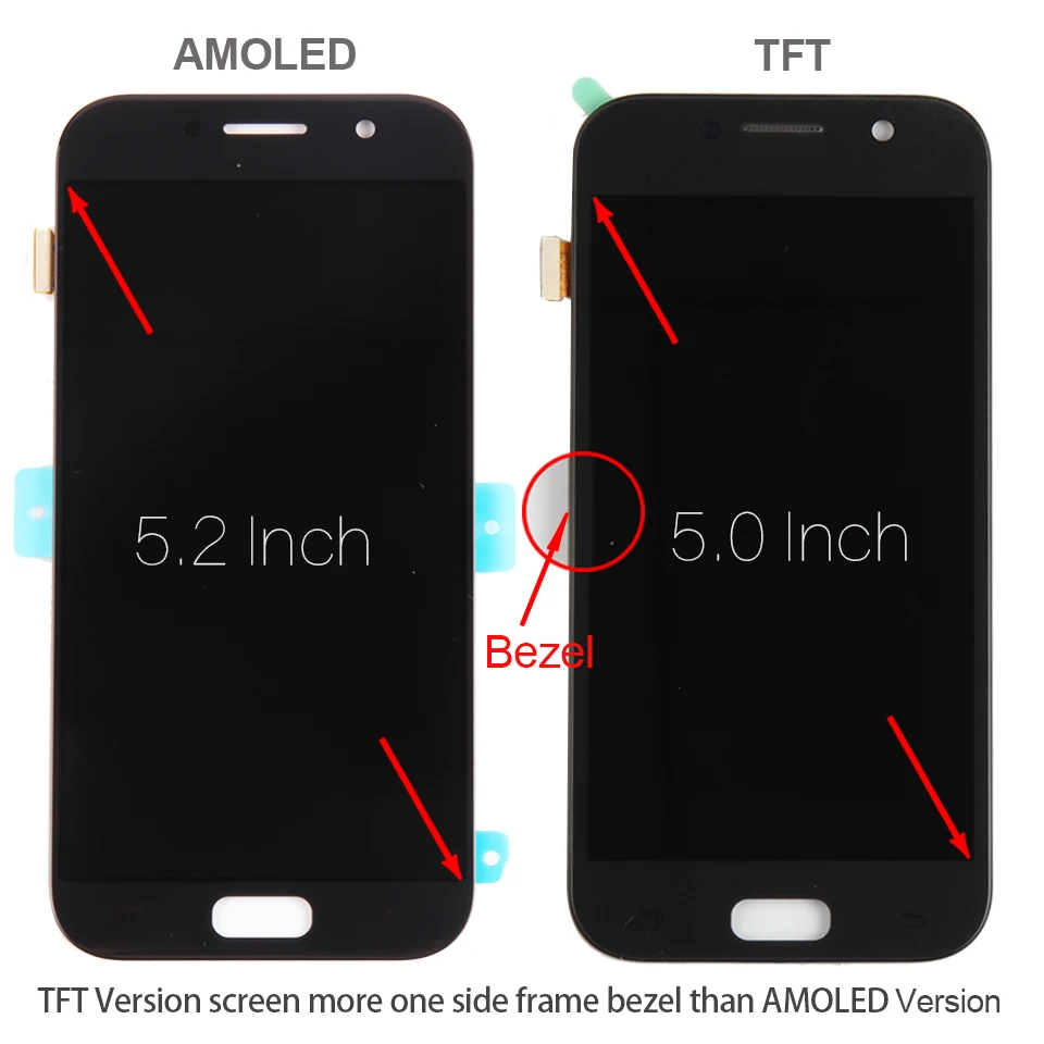 OLED для SAMSUNG A5 2017 Дисплей сенсорный дигитайзер сенсор Стекло в сборе с рамкой GALAXY
