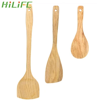 

HILIFE Wood Shovel Wooden Turner Wooden Spatula for Non-stick Pan Cookware Tableware Rice Spoon Kitchen Cooking Tool