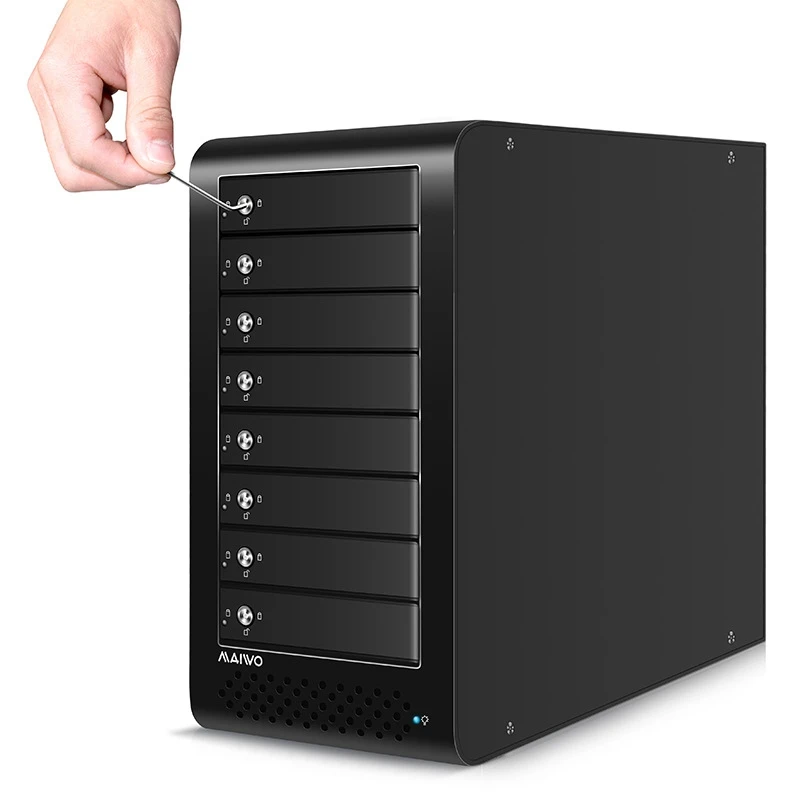 Maiwo 8 Bay 2 5 дюймов/3 дюймов Usb 3 0 Usap Гбит/с Esata Sata/Sas Hdd алюминиевый сплав чехол до 48T Hd