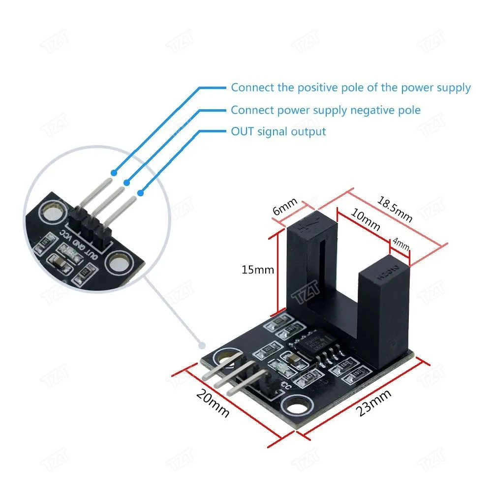 4 контактный инфракрасный модуль датчика скорости TZT F249 для Arduino/51/AVR/PIC 3 в 5 высокое