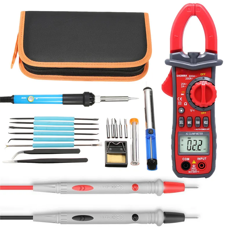 

Tool Set UA2008A Handheld Dual Open Digital Clamp Multimeter AC/DC Voltage Test Probes with Carrying Box