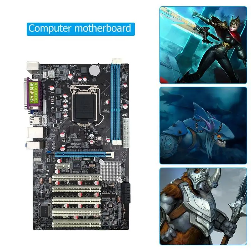 

H61 DVR PC Computer Motherboard LGA 1155 5 PCI Slot Monitor ATX COM DDR3 Dual Channel Mainboard Motherboard High Quality