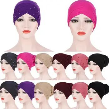 

Abaya Women Muslim Long Headscarf Chemo Cap Bandanas Islamic Turban Indian Hat Long Tail Dubai Hijab Scarf Arab Turkey Hair Loss