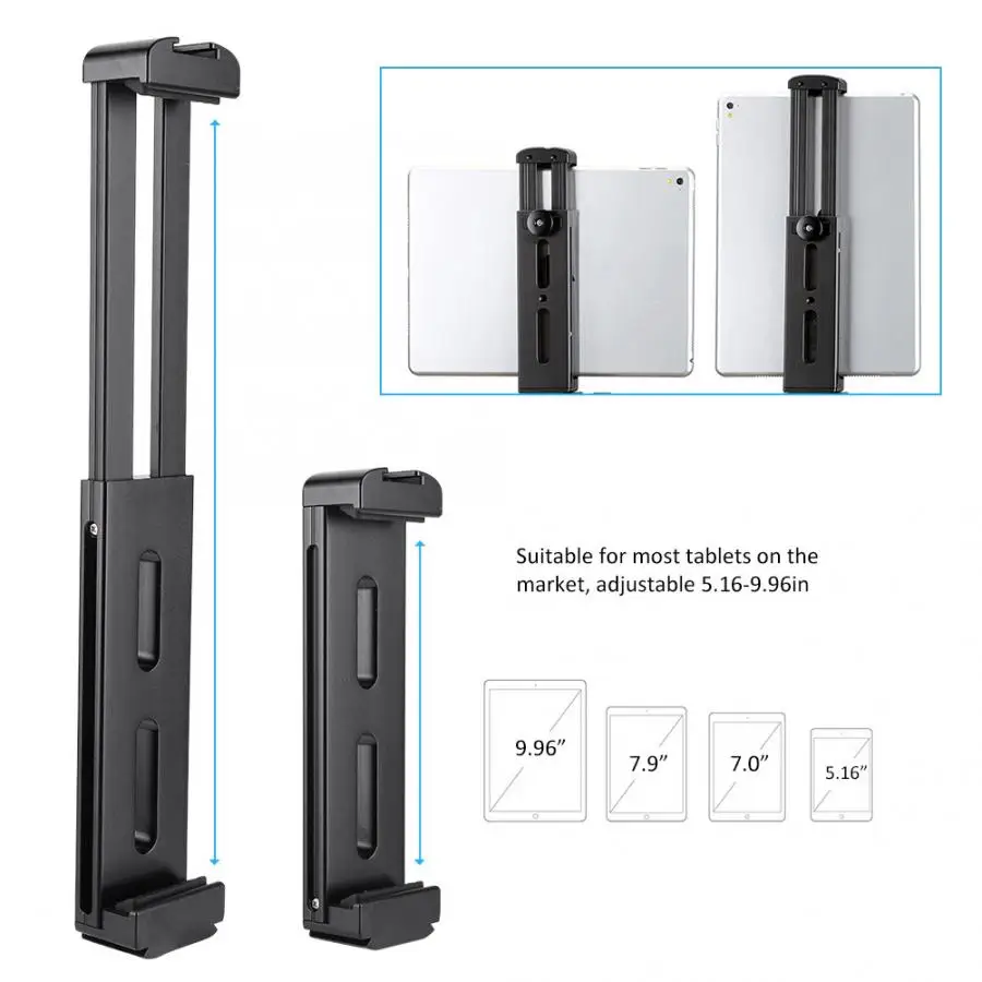 

Ulanzi U-Pad Pro Universal Aluminium Alloy Tablet Tripod Mount Holder Clamp Cold Shoe For iPad Pro iPad Mini Tablet Clamp