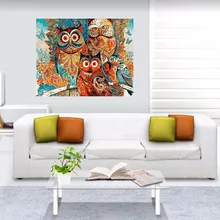 DIY 40*50 см Современная краска по номеру Набор Холст Живопись, настенная живопись картина сова