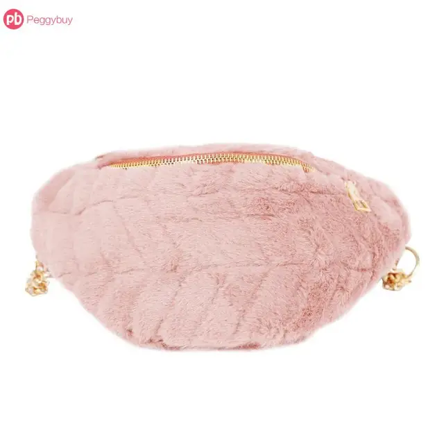2019 Women Winter Faux Fur Chest Waist Bag Girls Cute Fashion Pink Black Shoulder Crossbody Bags Bolsa Feminina for Phone
