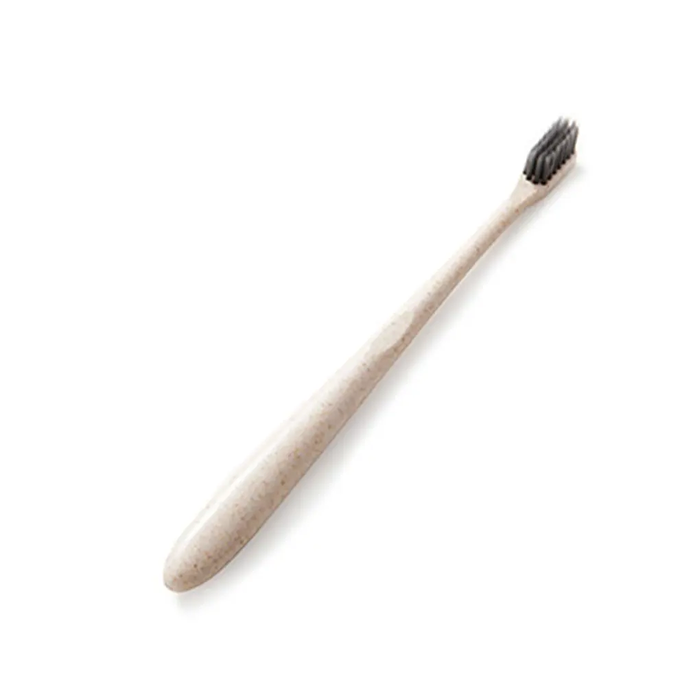 Портативная Мягкая зубная щетка с бамбуковым углем, пшеничная соломенная HQS-108115