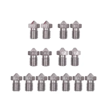 

15 Pieces Stainless Steel 3D Printer Nozzles 0.2 Mm, 0.4 Mm, 0.6 Mm, 0.8 Mm, 1.0 Mm Extruder Nozzle Print Head