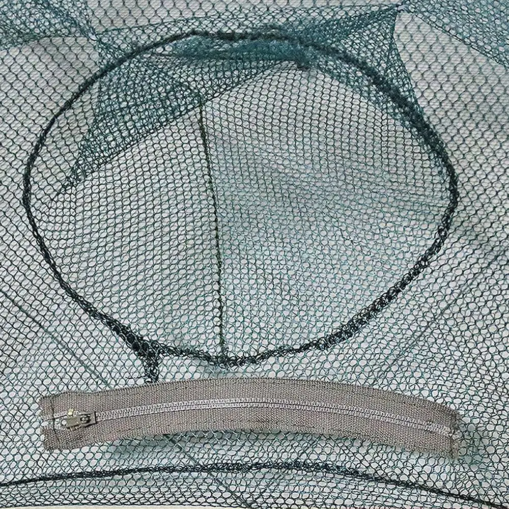 Рыболовная сетка клетка для креветок зеленая 6 отверстий сеть для ловли креветок Складная ажурная Рыбная леска для защиты от рыбок ручная рыболовная клетка